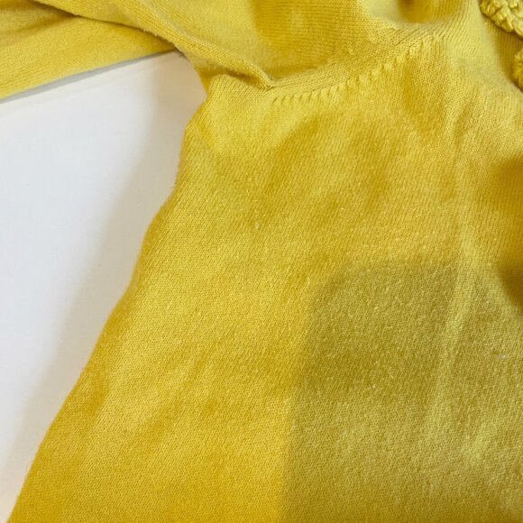 Anthropologie Moth Yellow Cardigan Sweater S Long Sleeve Knit Button Embroidered - Picture 8 of 8
